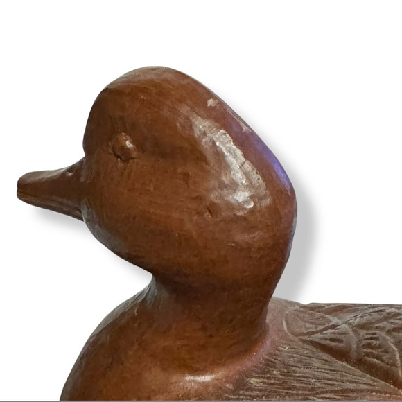 VTG Hand Carved Duck Pecan Shells & Resin Red Mill MFG Decoy Shelf Hunting Decor - Picture 13 of 14